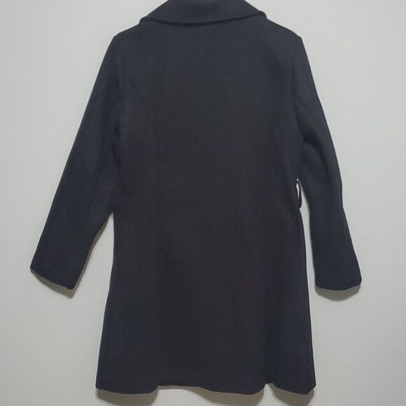 Black jacket size medium two rows of button double breasted overcoat - Picture 5 of 7